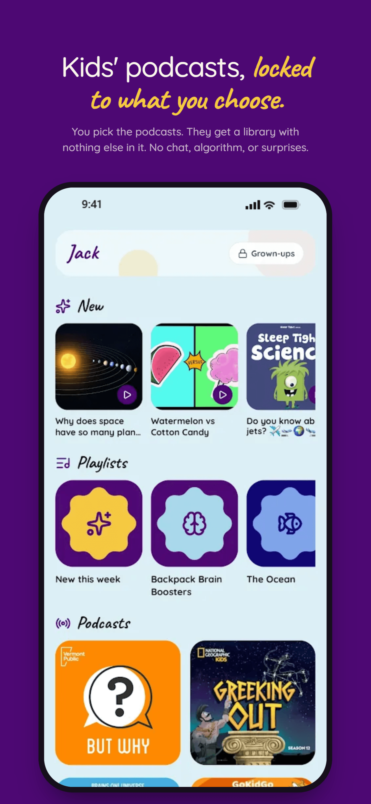 Kids Podcasts app screenshot